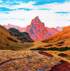 Montagnes de lumière - 2, le sentier de l'espoir, peinture de Jules Morissette
